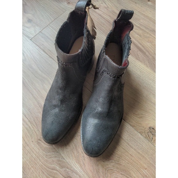 Bed Stu Ellice Low Chelsea Wester Boots Womens 7 Rough Oiled Suede - Picture 5 of 13